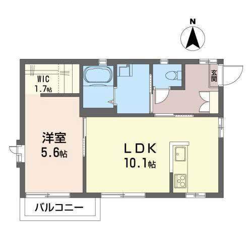 ドエルIII(1LDK/2階)の間取り写真