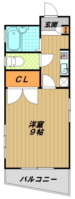 アイビス長田(1K/2階)の間取り写真