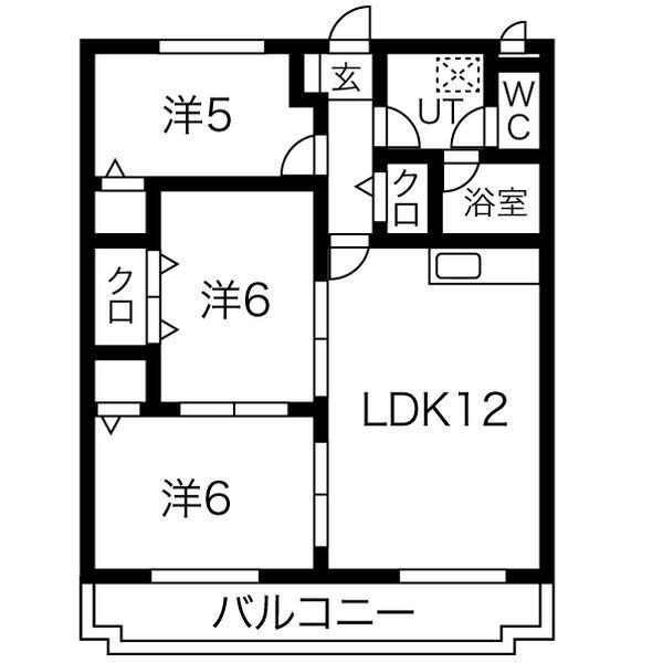 ロイヤルランド泉(3LDK/1階)の間取り写真