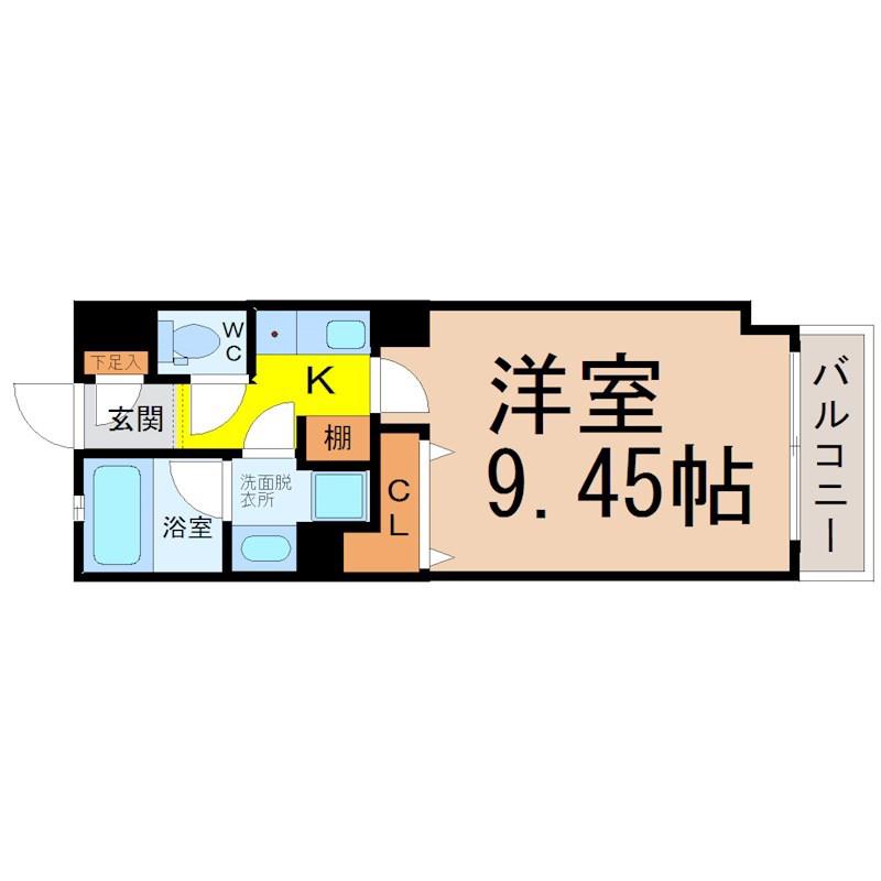 コンフォ清水(1K/8階)の間取り写真