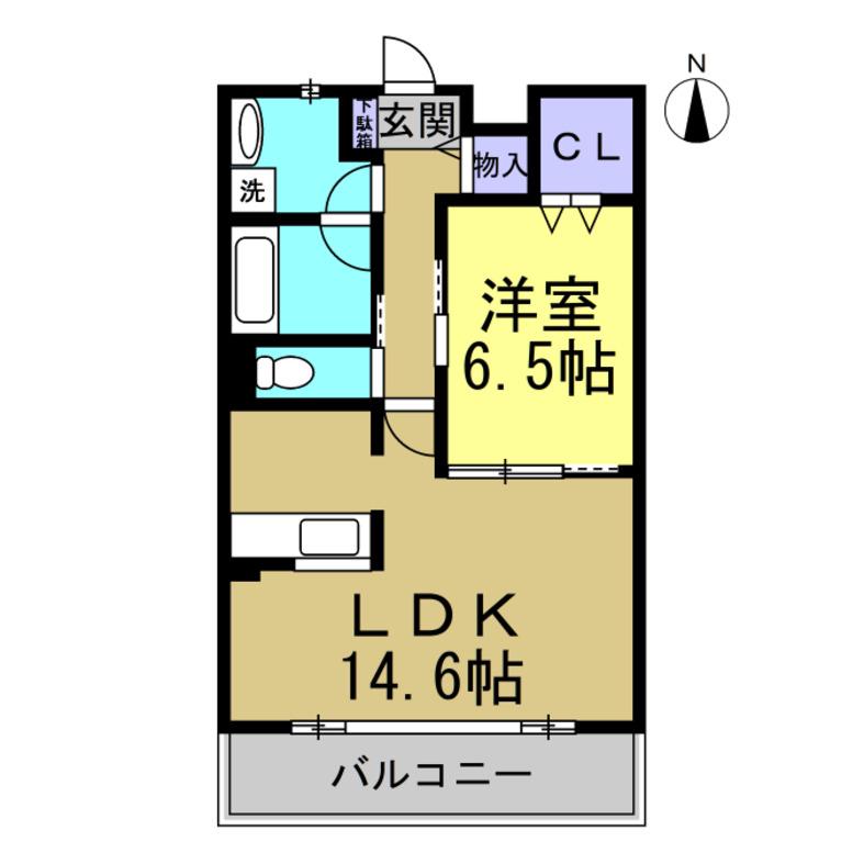 HOLLY HILLS RESIDENCE ウエスト(1LDK/2階)の間取り写真