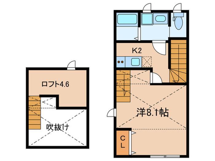 MAISON SA XX(1K/2階)の間取り写真