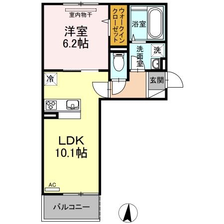 パームツリー(1LDK/3階)の間取り写真