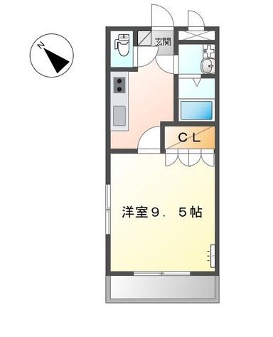 ドリーム(1K/2階)の間取り写真