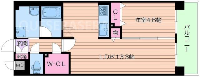 ノーブル関目(1LDK/2階)の間取り写真