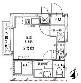 ONES STAGE大宮高鼻町II(ワンルーム/1階)の間取り写真