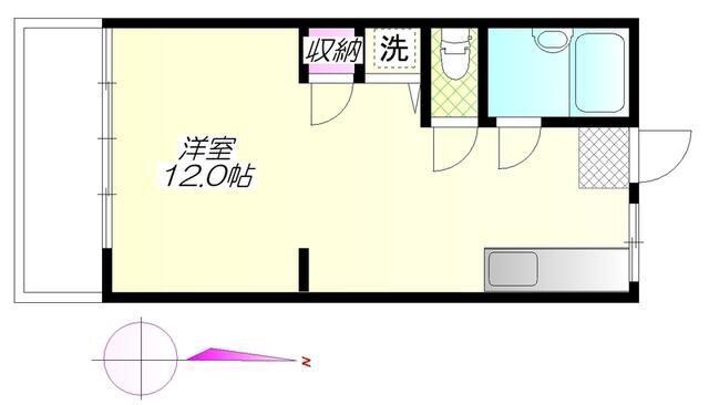 コーポ中村(ワンルーム/1階)の間取り写真