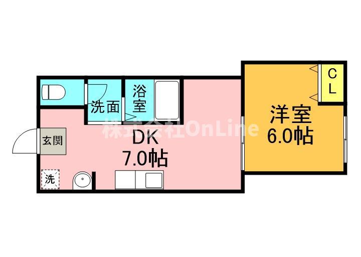 メープルリンク1番館(1DK/3階)の間取り写真