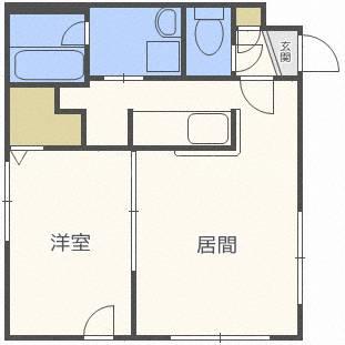 レモネード菊水(1LDK/1階)の間取り写真