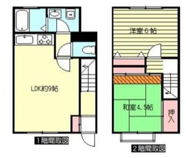 ニューグリーンヒルハイツII(2LDK/1階)の間取り写真