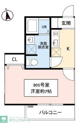 INAGE FIKA(1K/3階)の間取り写真