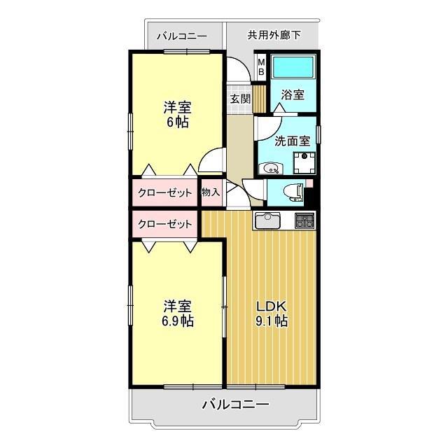 エテルノ(2LDK/1階)の間取り写真