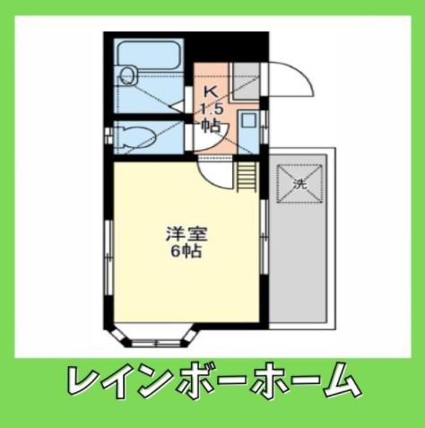 パルーム鎌ヶ谷第III(1K/2階)の間取り写真