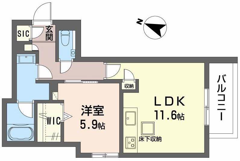 シャーメゾン シエロ(1LDK/1階)の間取り写真