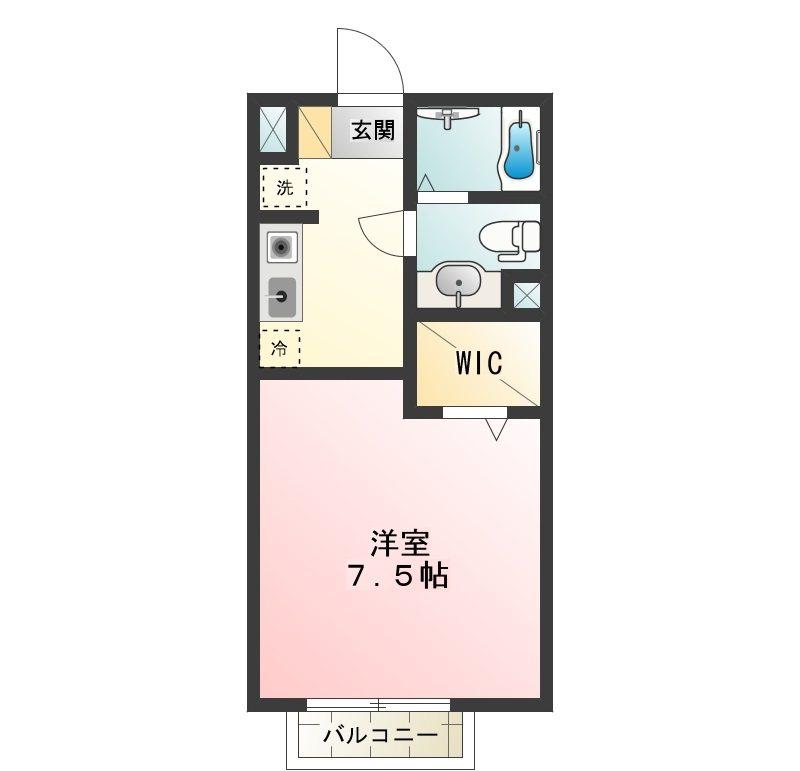 ユリハイム(1K/2階)の間取り写真