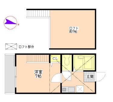 サンプラトー(1K/1階)の間取り写真