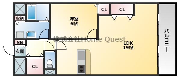 エムライフ(1LDK/5階)の間取り写真