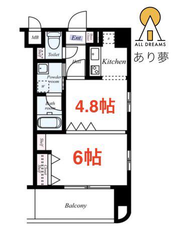 グリフォーネ横浜・平沼橋駅前(1DK/11階)の間取り写真