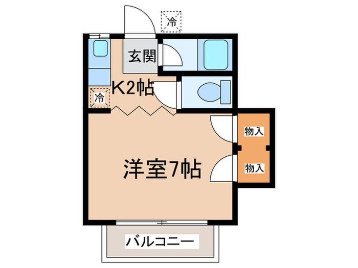 フレールハイツ(1K/2階)の間取り写真