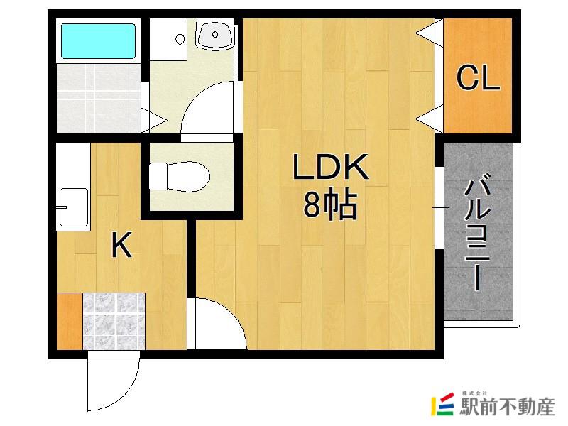 リブレア久留米駅前(1K/1階)の間取り写真