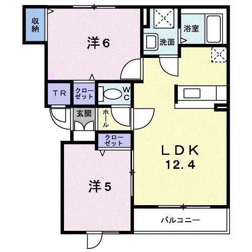 エターナル(2LDK/2階)の間取り写真