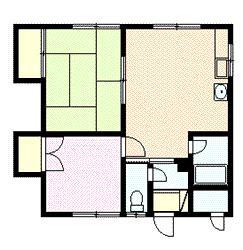 はせ川マンション(2LDK/2階)の間取り写真