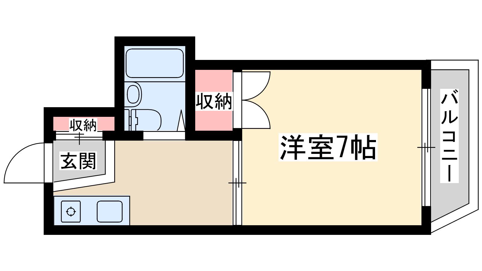 ステディ三国本町(1K/4階)の間取り写真