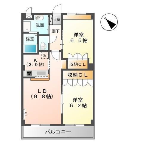 メゾン・ド・エスポワール(2LDK/1階)の間取り写真