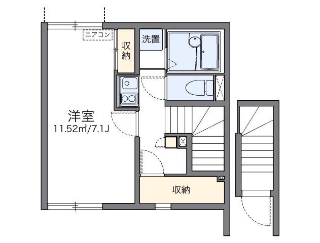 レオネクストエレガンスフジ(1K/2階)の間取り写真