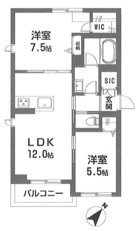ティーエフ ストーリー(2LDK/3階)の間取り写真