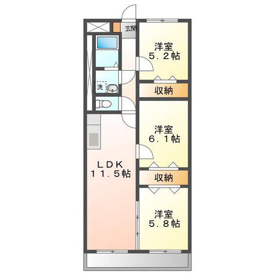 エクラ ときわⅠ(3LDK/4階)の間取り写真