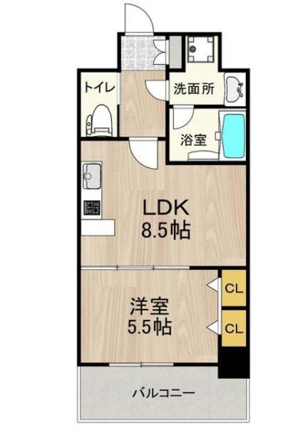 プレジオ神戸ウエスト(1LDK/6階)の間取り写真