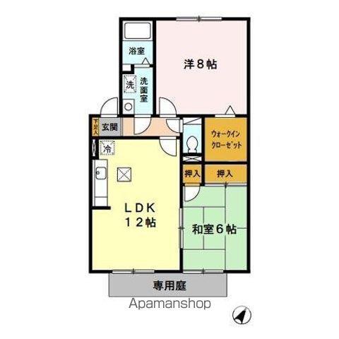 セジュールガーデン(2LDK/1階)の間取り写真