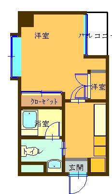リバティシティ大濠(1K/4階)の間取り写真