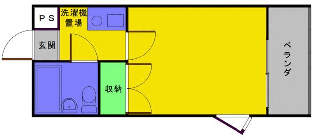 プレステイジA(1K/2階)の間取り写真