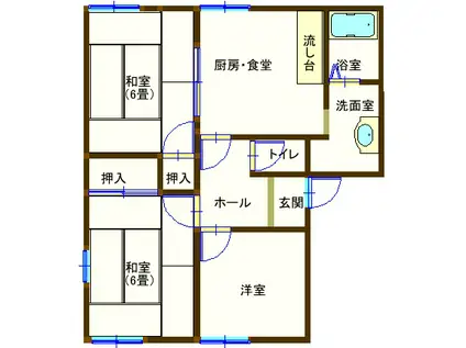 ラフォーレ大前(3DK/2階)の間取り写真