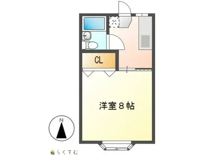 マエサンハイツ希望ヶ丘(1K/1階)の間取り写真