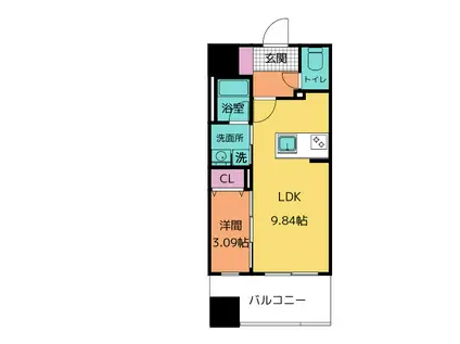 真砂町ソプラ(1LDK/6階)の間取り写真