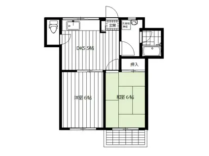 青ビル(2DK/3階)の間取り写真