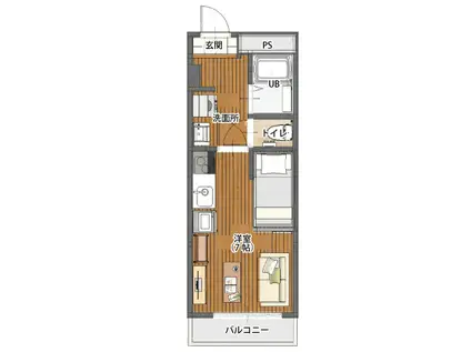 ファーニッシュドステイ塩尻インター(1K/3階)の間取り写真