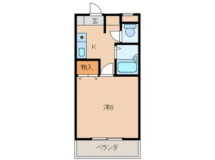メゾン貴志(1K/2階)の間取り写真