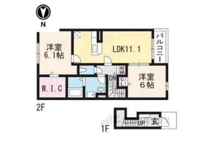 グランツTOWA2(2LDK/2階)の間取り写真