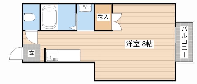 佃コーポI(ワンルーム/2階)の間取り写真