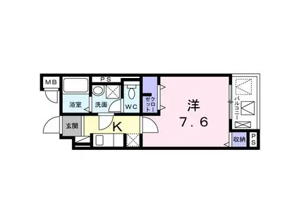 モアナエルア(1K/2階)の間取り写真