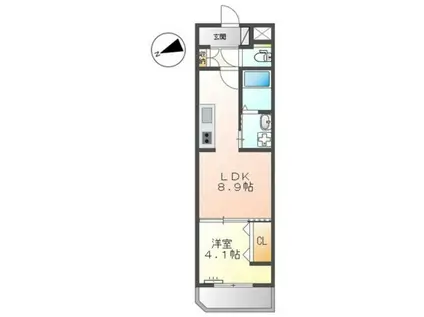 アヴァンティ三篠(1LDK/1階)の間取り写真