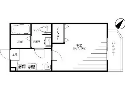 ELUA三春町(1K/1階)の間取り写真
