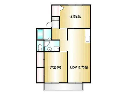 セジュール神田(2LDK/1階)の間取り写真