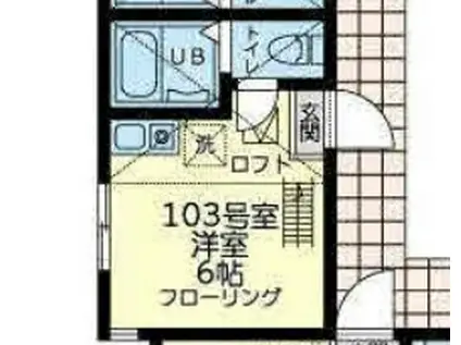 ユナイト山手イリアマリニン(ワンルーム/1階)の間取り写真