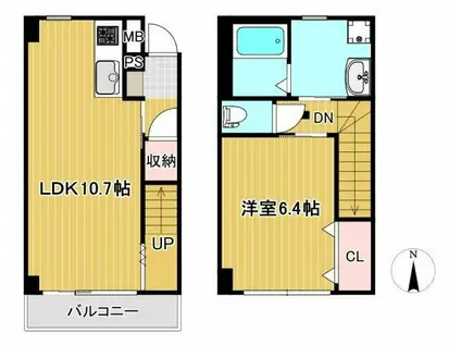 メゾンフローラ(1LDK/2階)の間取り写真