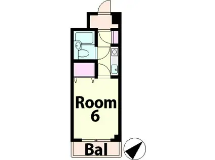 フェルティーシャトー滋賀水口(1K/4階)の間取り写真